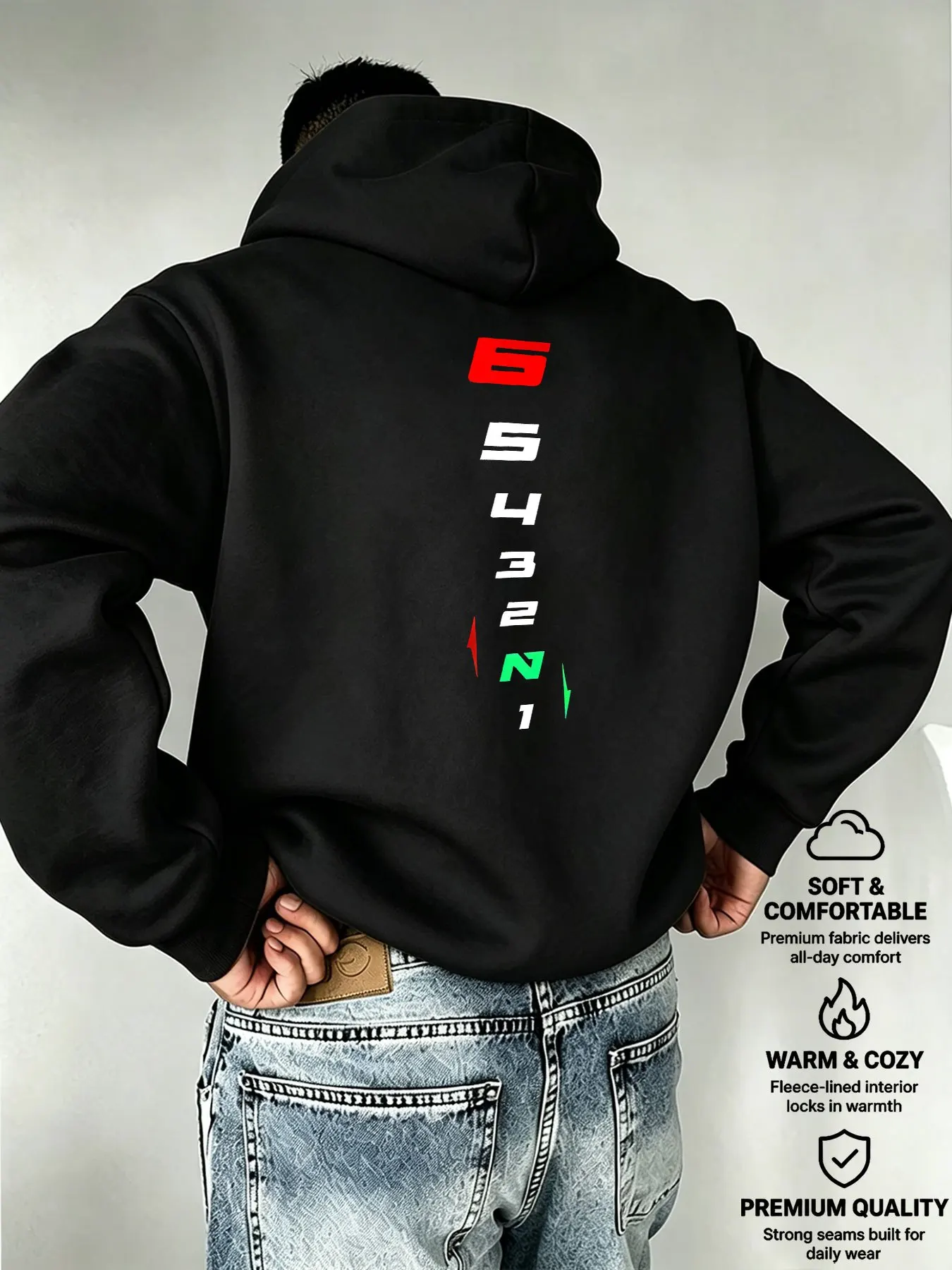 Motorcycle Gear Hoodie - Heren Hoodie Racing Gear Nummerprint Motorfiets