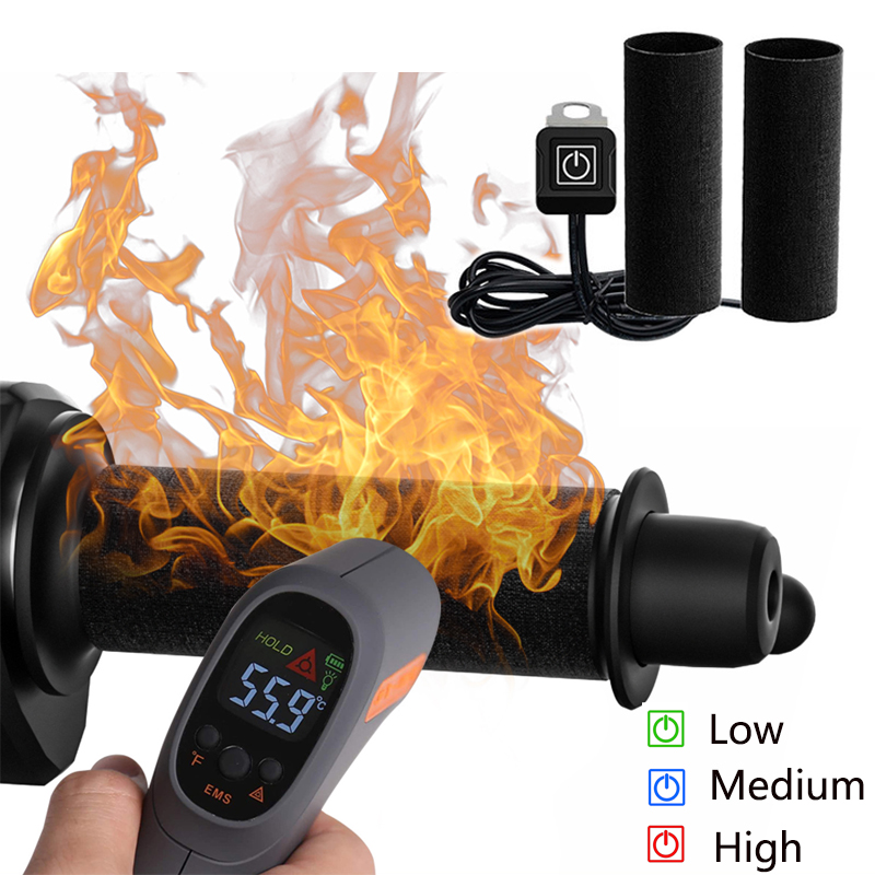 Handlebar Grip Heated - 12V 3-Gear Motorfiets Verwarmde Handgrepen Waterdichte