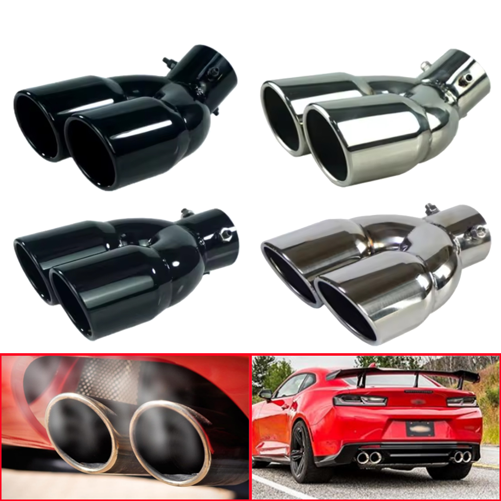Exhaust Wrap Titanium - Universele 63mm Auto Inlaat Dubbele Vat